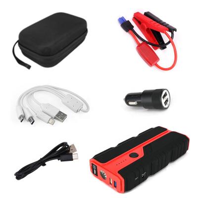 China factory portable 16000mah phone power bank battery peak 1600A 12V led light car jump starter 182*88.5*35.6mm for sale