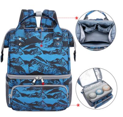 China Fashional Waterproof Promotional Custom Shoulder Cooler Backpack Double Shoulder Cooler Bag Printed Outdoor Mum Cooler Backpack for sale