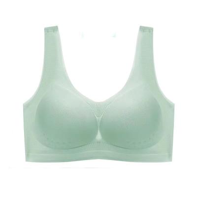 China QUICK DRY High Quality Breathable Wireless Ice Back U Shaped Underwear Silk Comfot Chest Invest Seamless Bra For Women for sale