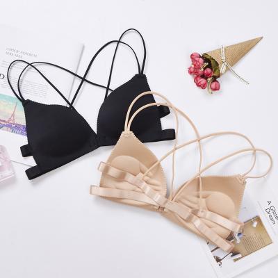 China QUICK DRY Best Selling Comfortable One Piece Women's Beauty Underwear Halter Simplicidade Sling Seamless Wire Bra for sale