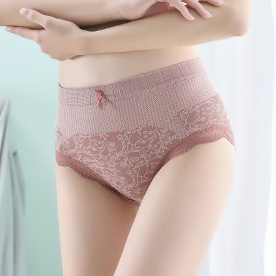 China Factory Direct Mid Waist Antibacterial 3 Layers Lembroidered Lace Ma-hinga Comfortable Underwear For Women for sale