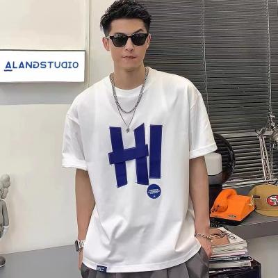 China summer white casual simple custom logo t-shirt Anti-wrinkle daily loose unisex men's patch black plus size t-shirts for sale