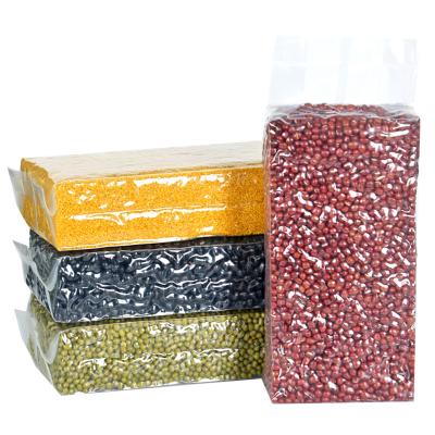 China Recyclable Transparent Recyclable Food Vacuum Storage Bag PA/PE Rice Brick Bag with Offset Printing Surface for sale