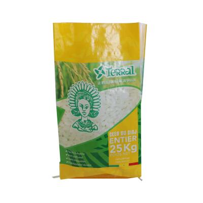 China Moisture Proof Custom Design Non Woven Bag Customised Laminated Package Plastic Rice Bags 5Kg 10Kg 25Kg For Food for sale