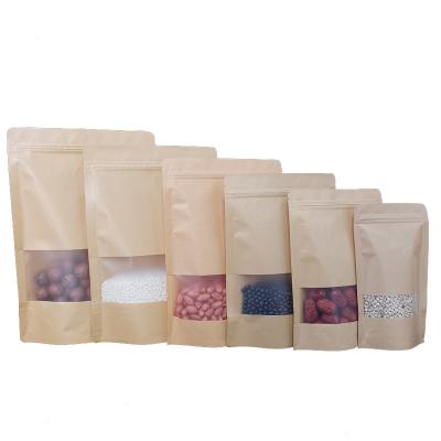 China Moisture Proof Custom Plastic Resealable Stand Up Pouch Kraft Paper Sealed Bag With Zipper for sale