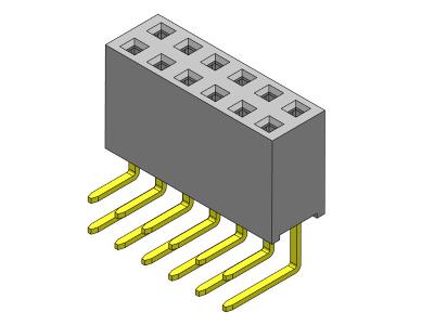 China R/A Dip TYPE 2.54 Mm Pitch Female Header 1*2PIN To 1*40PIN H=8.50mm for sale