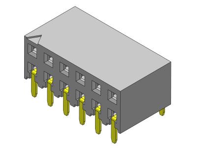 China 2*2PIN To 2*40PIN PCB Header Connector 2.54mm Dual Row Entry Dip TYPE for sale