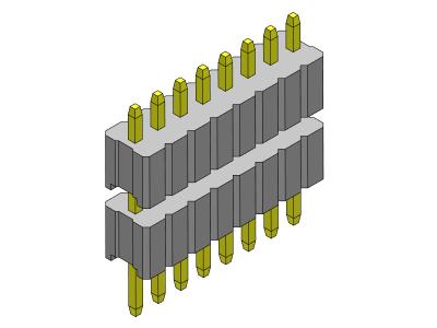 China Pin Header Connector 1.27mm Serise Single Row Stack Straight Type 1*2PIN To 1*50PIN SQ0.40mm for sale