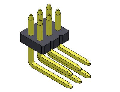 China Dual Row R/A Pin Electrical Connector Straight Type 2*2PIN To 2*50PIN for sale