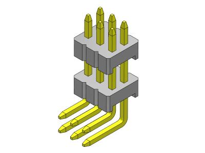 China Stack Straight Pin Female Header Connector Electrical Pin Connector 1.27mm for sale