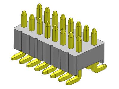 China SMT Type Double Row Pin Header 1.27*2.54mm 2*2PIN To 2*50PIN SQ0.46mm for sale