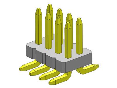 China Dual Row Pin Female Header Connector 2*3PIN To 2*50PIN SQ0.40mm for sale