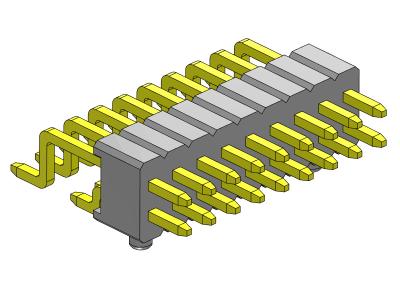 China 1.27mm Universal Pin Connectors Dual Row R/A 1*2PIN To 1*33PIN SQ0.40mm for sale