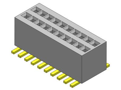 China 0.80mm Dual Row SMT Female To Female Pin Header 2*3PIN To 2*50PIN for sale