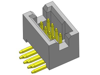 China Electronics Box Header Connector 1.27mm Dual Row R/A Dip Type à venda