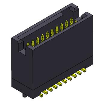 中国 Dual Row 1.27 Mm Box Header SMT Type With Pegs 300V AC/DC 販売のため