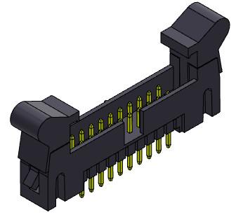 中国 Nylon9T 2mm box header Dual Row Stright Dip Type 10-68Pin 販売のため