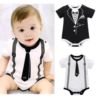 China Newborn 100% cotton baby rompers 0-3 months onesie 2019 hot sale cotton romper baby boy clothes 100% gentleman jumpsuit for sale