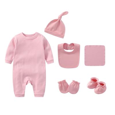 China 6 Pcs Eco-friendly Washable Breathable Gift Set Multi-colors Blank Baby Clothes Romper For Infant for sale