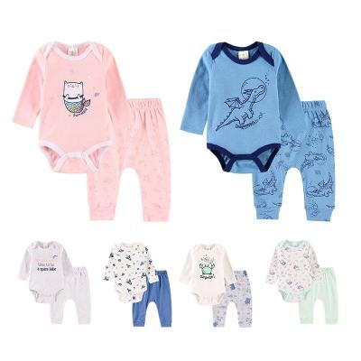 China 2020 Breathable Eco-Friendly Unisex Baby Rompers Newborn Gift Set Clothes OEM Customized Long Sleeve Romper Pants For Babies for sale