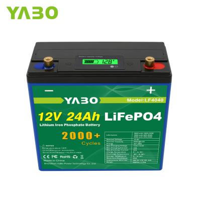 China Toys Golf Trolleys Solar Deep Cycle 24V 48V 24Ah LiFePO4 Battery Pack UPS 12V 24Ah Battery for sale