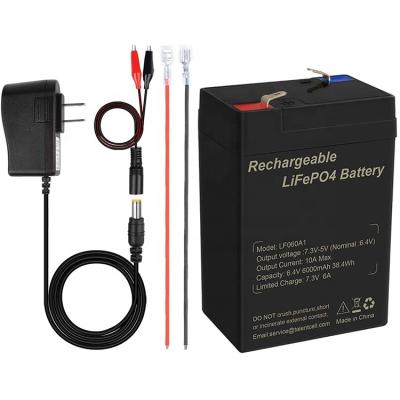 China Consumer Electronics Solar Energy Storage Systems Lighting Cheap Deep Cycle 6Ah LiFePO4 Lithium 6V Battery for sale