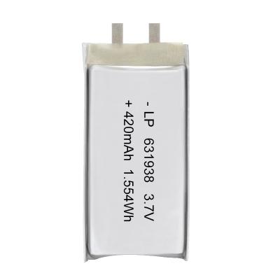 China Rechargeable Li Battery For Headset 631938 420mah 3.7v Lipo Battery Lithium Polymer Battery for sale