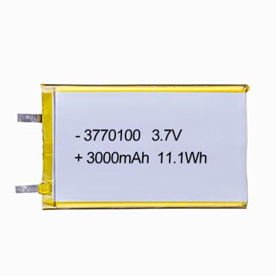 China High Quality Deep Cycles Insurance Lithium Flat Polymer Battery Flat Lithium Polymer Battery 3.7v 3000mAh 11.1wh for sale