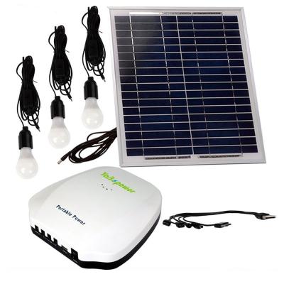 China Mobile Charger/LED/Lithium Bulbs Power Generating System 6Ah Ion Solar Battery For Home Energy Storage 18V 15W Solar Electricity Home for sale