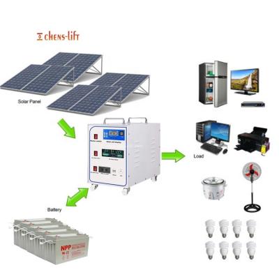 China Farm House CCTV Cameras 10kw Lithium Battery Inverter Camping Solar Air Conditioner Set Off Grid 5kw 2kw 6kw Solar Power Systems for sale