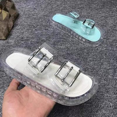 China Wholesale Lady's Thick Sole Jelly Slippers OEM Fashion Slippers Jelly Platform Sandals Women Transparent Summer Fashion Trend for sale