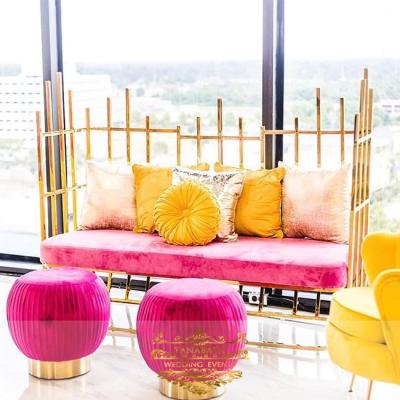 China Modern Wedding Birdcage Stainless Steel Furniture Gold King Queen Chairs for sale