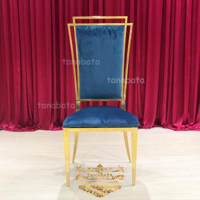 China Modern High Back Pull Out Cushion Stainless Steel Velvet Chair With Gold Legs for sale