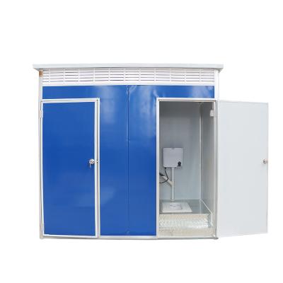 China Modern cheap non-slip public toilet prefab portable house modular blue white pattern movable toilet for sale