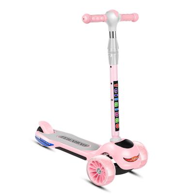 China Newest Outdoor Child Sports Toys Cute China Flashing Four Colors Pu Three Wheels Mobility Scooter For Kids for sale