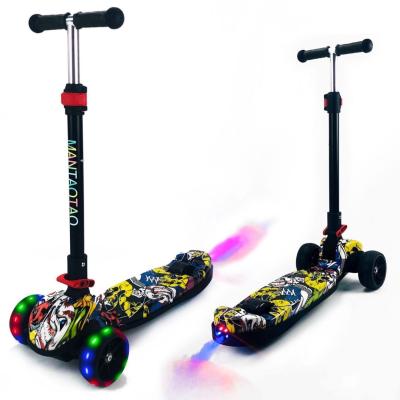 China New Print Rocket 3 Wheel Child Water Smoking Scooter Kids Scooter With Colorful Spray Mist for sale