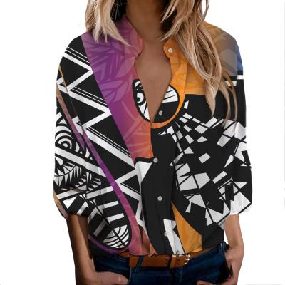 China Anti-pilling good price women's winter shirt long sleeve button down women's shirts plus size long bottom shirt women for sale