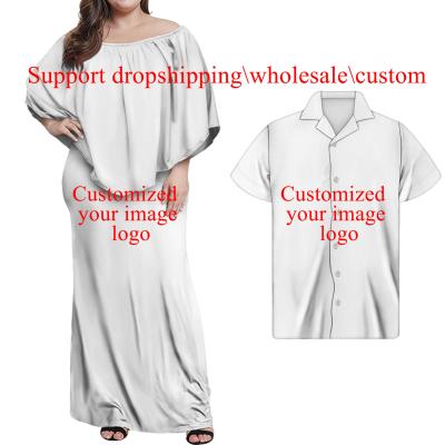 China Anti-Static Factory Directly Sell Fashion Couples Clothing Summer Dresses For Women Red Polynesian Tribal Casual Dress for sale