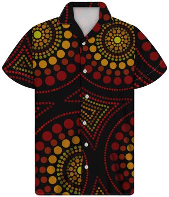 China Professional custom-made multi-color Hawaiian men's anti-pilling button short-sleeved shirt style of the retro for sale