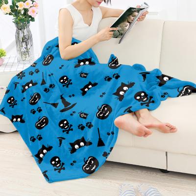 China Anti Dust Mite Coral Fleece Woven Moving Blankets Shirts Halloween Props Sublimation Baby Blanket for Home, Office for sale