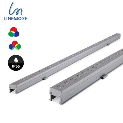 China OEM Profile Ip66 Wall Washer OEM Outdoor Media Tunnel Facade Set Aluminum Waterproof Dmx Rgbw RGB Pixel Led Linear Light for sale