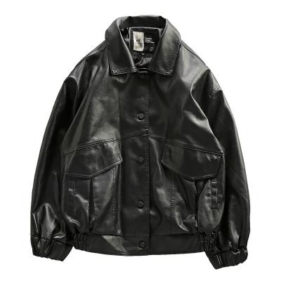 China Thick Breathable Leather Jacket Fashionable Loose PU Plus-size Motorcycle Leather Sakemaoyi Shark for sale