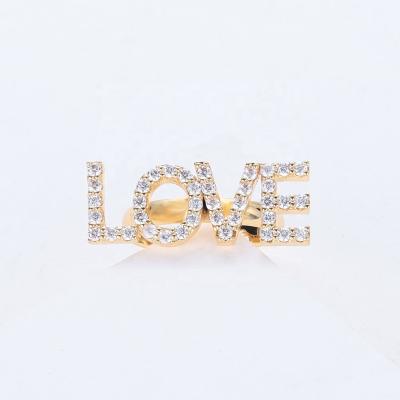 China Qiuhan CLASSIC Love Crystal Letter Initial Rings Name Gold Drop Shipping Custom Ring for sale