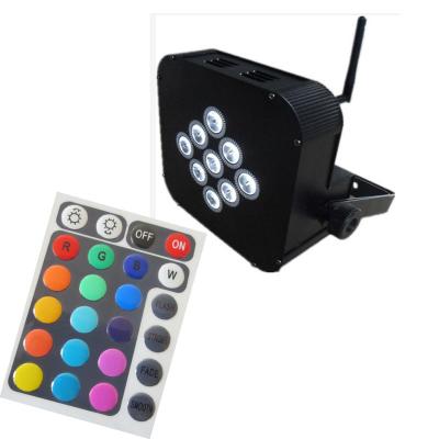 China Sports Stages 9*18W RGBWAUV 6 in 1 Wireless DMX512 IR Battery Power Led Par DJ Stage Effect Party Home Light for sale