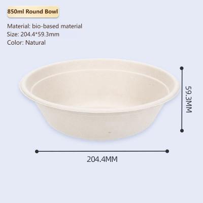 China Round Bagasse Pulp Heatable Biodegradable Bowl Bowl Disposable Takeout Box Food Container Eco-Friendly Salad Bowl With Lid for sale