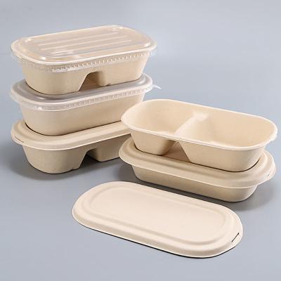 China Bento Box Rectangle Food Box Heatable Biodegradable Straw Food Container Wheat Takeout Disposable Bowl For Restaurant for sale