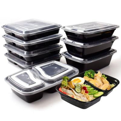 China Leak Proof Customize Take Away Lunch Box Bento Box Disposable Plastic PP Disposable Food Container With Lids Microwavable Lunch Boxes for sale