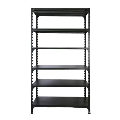 China Durable Light Duty Galvanized Steel Black Bolt Shelving Stacking Racks Garage Shelving Unit For Kitchen And Living Room for sale