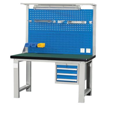 China Garment shops steel frame and wooden ESD table top heavy duty workbench for industry for sale