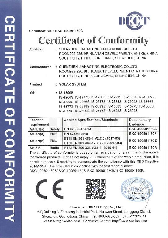 CE - Shenzhen Jiahaoting Electron Co., Ltd.